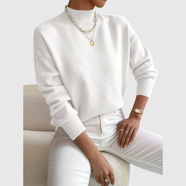 Damen Klassischer Pullover mit Polokragen aus weicher atmungsaktiver Baumwolle