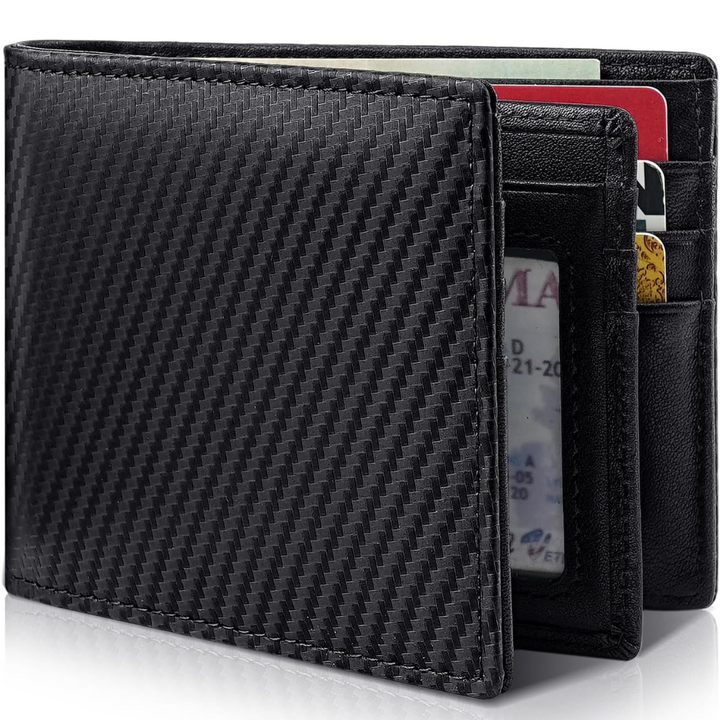 Herren-Bifold-Geldbörse aus echtem Leder mit RFID-Schutz