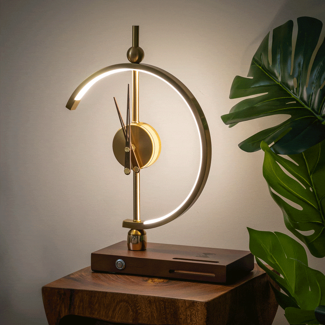 AuraTijd™ | Luxus-Lampenuhr mit Ladefunktion