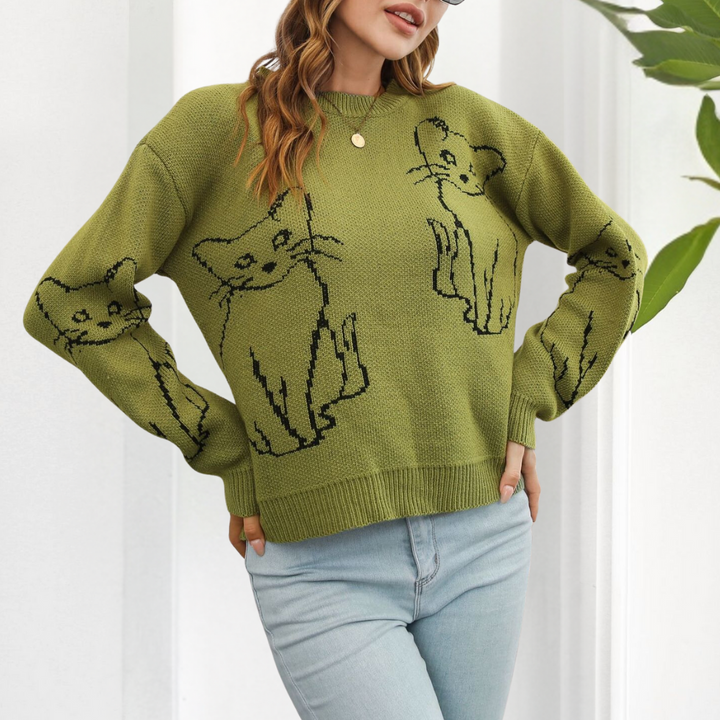 Kebell - Trendiger Damenpullover mit Katzen