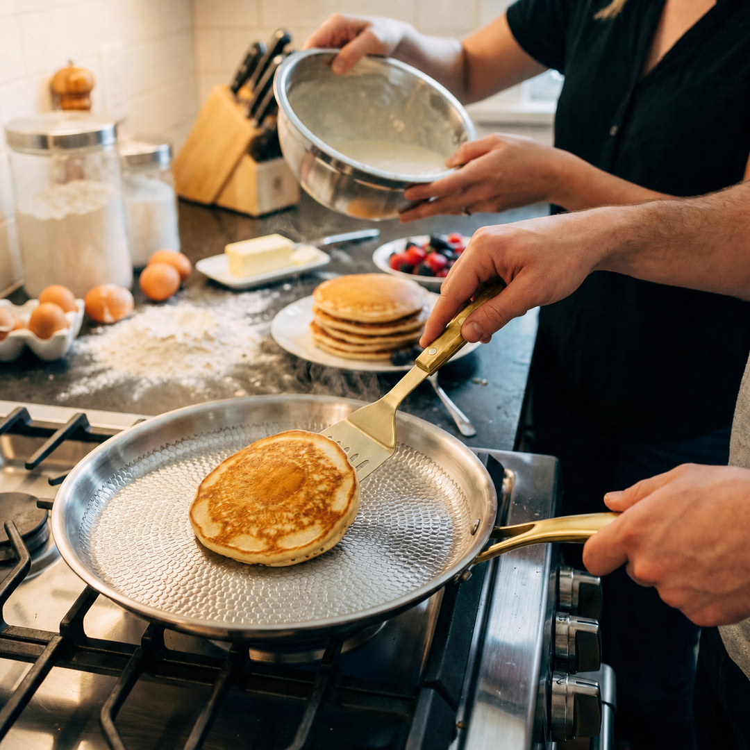 Handgehämmerte Titan-Crêpe-Pfanne - Limitierte Auflage