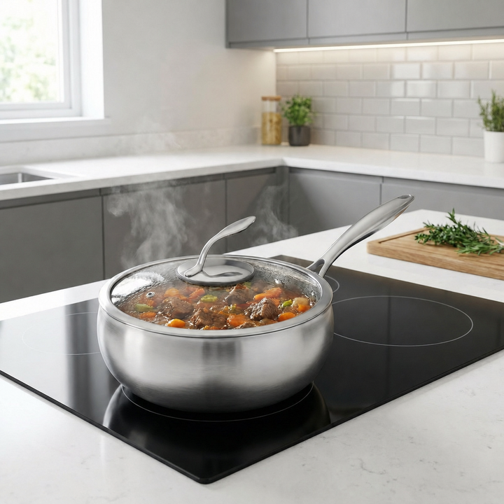Handgehämmerte Sauté-Pfanne aus Titan, PFAS-frei