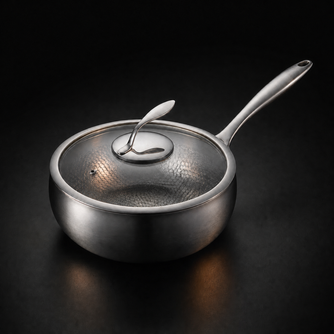 Handgehämmerte Sauté-Pfanne aus Titan, PFAS-frei
