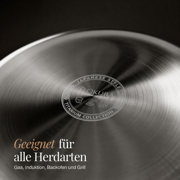 Von Hand gehämmerte Titan-Bratpfanne mit beschichtungsfreier Oberfläche