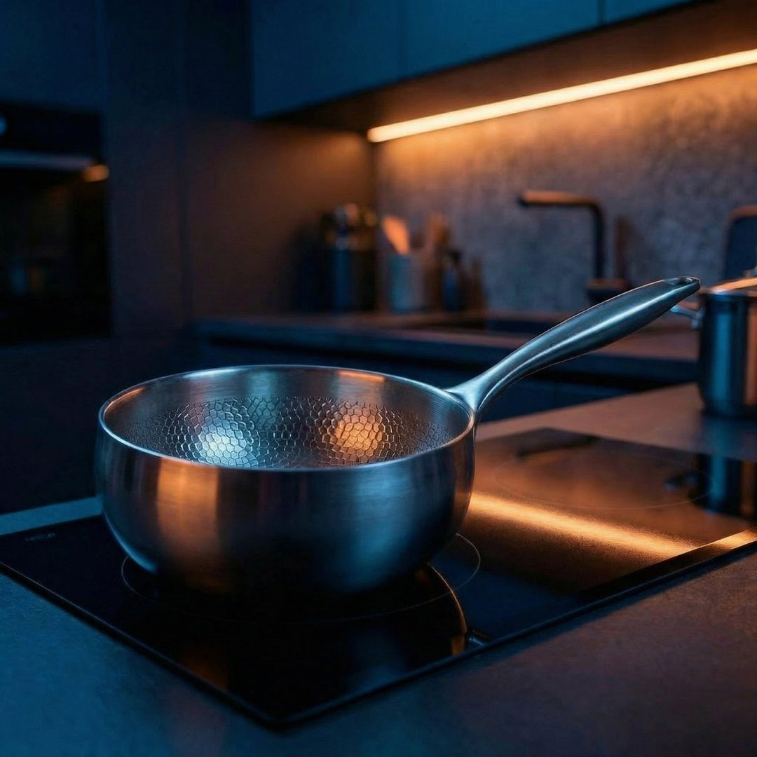 Handgehämmerte Sauté-Pfanne aus Titan, PFAS-frei