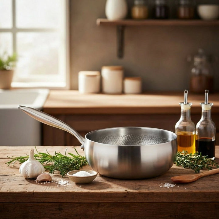 Handgehämmerte Sauté-Pfanne aus Titan, PFAS-frei