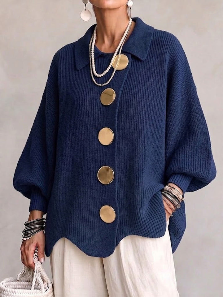 Eleganter Oversized-Cardigan mit auffälligen Knöpfen