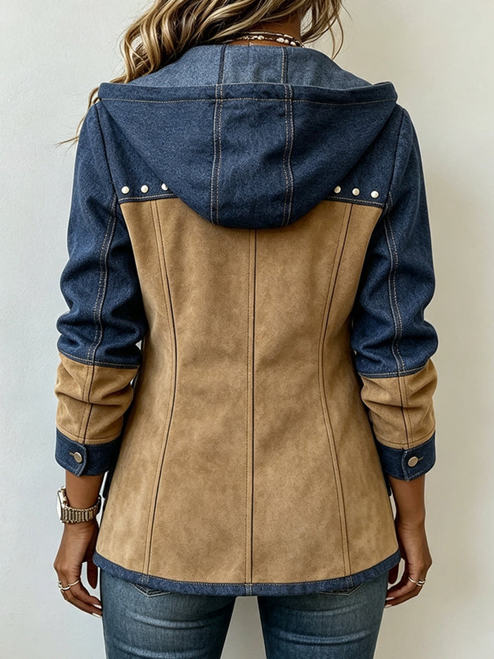 Patchwork-Kapuzenjacke