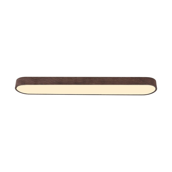 Ovale LED-Deckenleuchte Nordic Glow mit Holzakzent