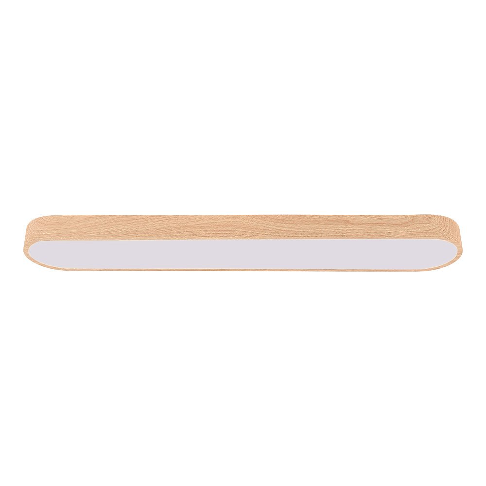 Ovale LED-Deckenleuchte Nordic Glow mit Holzakzent