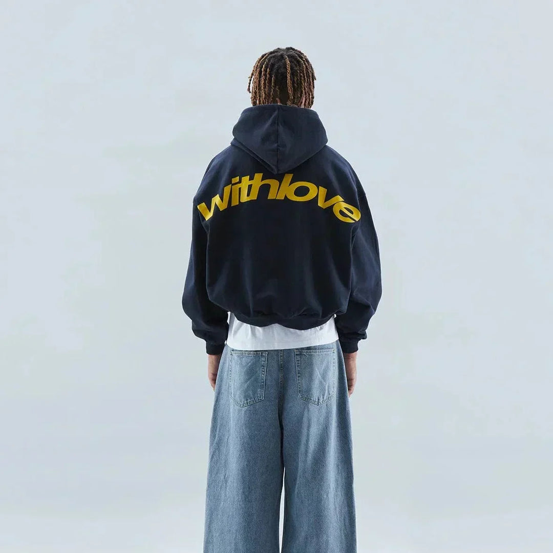 Warmer Herbst-Hoodie mit Rückenprint – Love