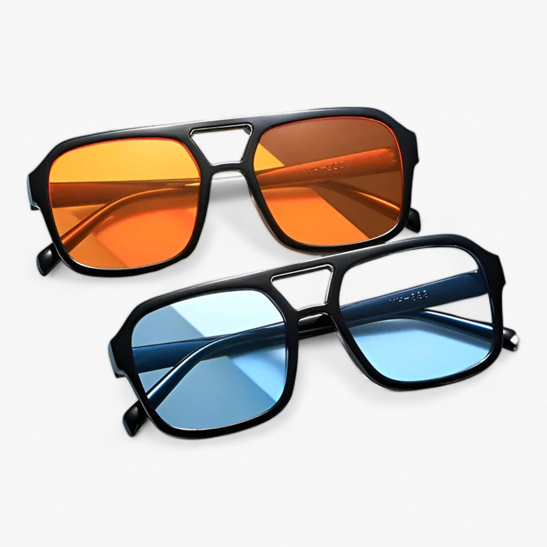 Übergroße Vintage-Sonnenbrille mit Eckiger Fassung – Spectra