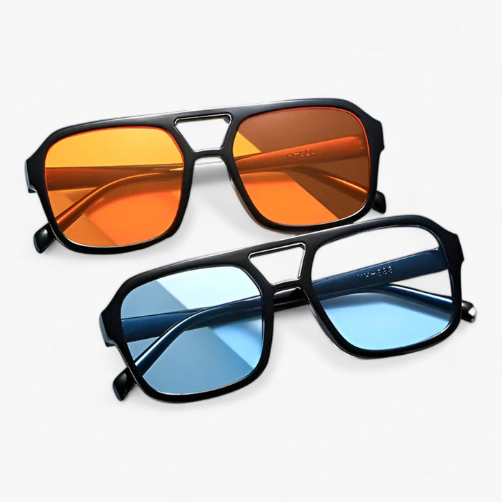 Übergroße Vintage-Sonnenbrille mit Eckiger Fassung – Spectra