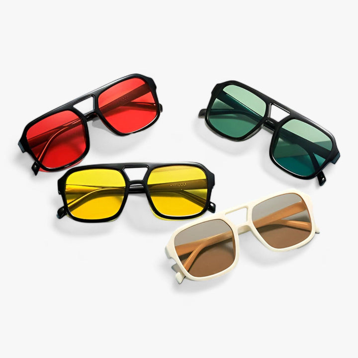 Übergroße Vintage-Sonnenbrille mit Eckiger Fassung – Spectra