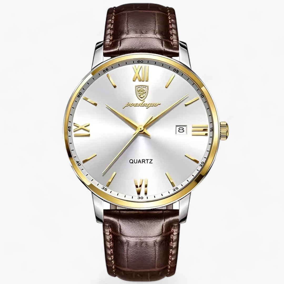 Luxuriöse Herrenarmbanduhr mit Lederarmband – Adrien