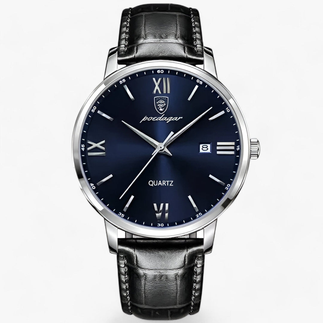 Luxuriöse Herrenarmbanduhr mit Lederarmband – Adrien