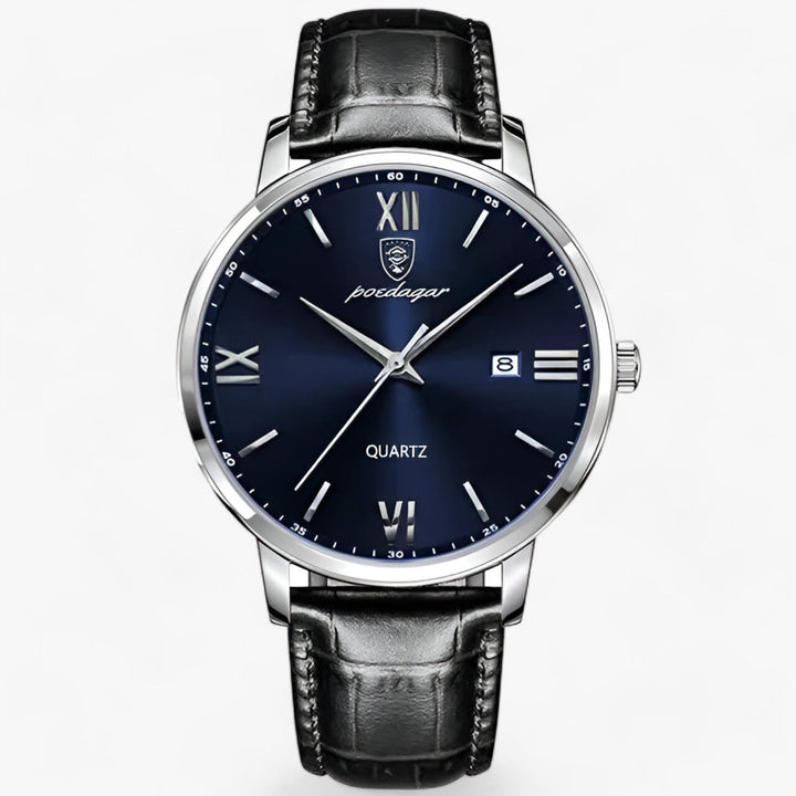 Luxuriöse Herrenarmbanduhr mit Lederarmband – Adrien