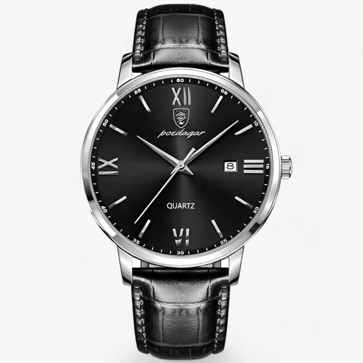 Luxuriöse Herrenarmbanduhr mit Lederarmband – Adrien