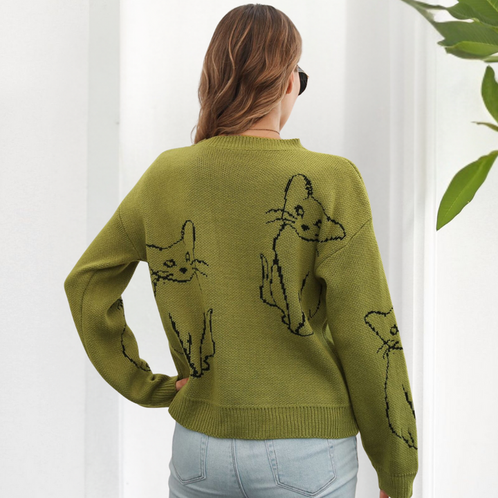 Kebell - Trendiger Damenpullover mit Katzen