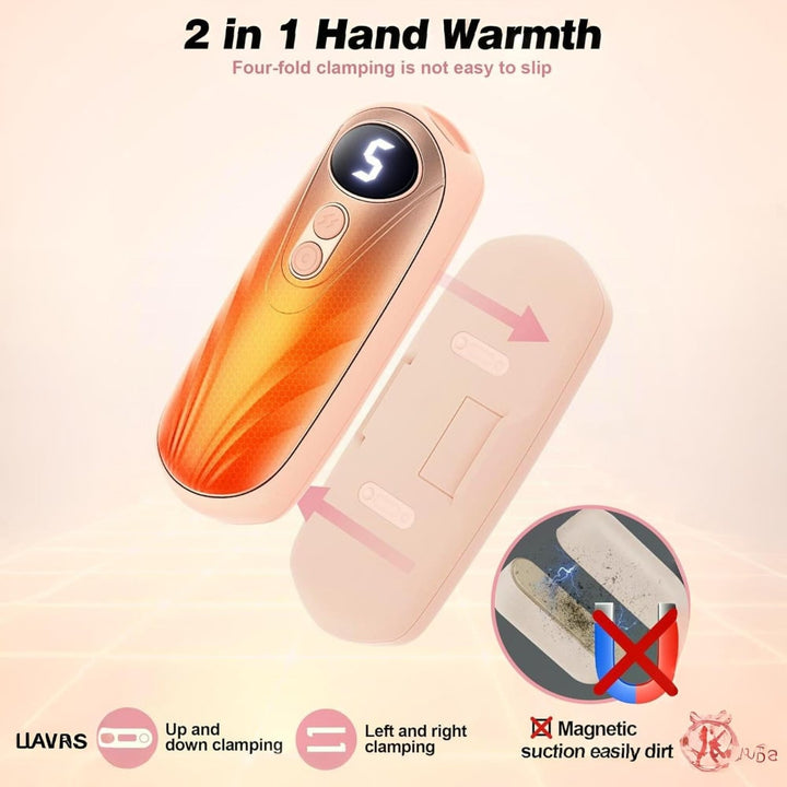 Aufladbare Handwärmer mit LED und fünf Wärmestufen, 2er-Set