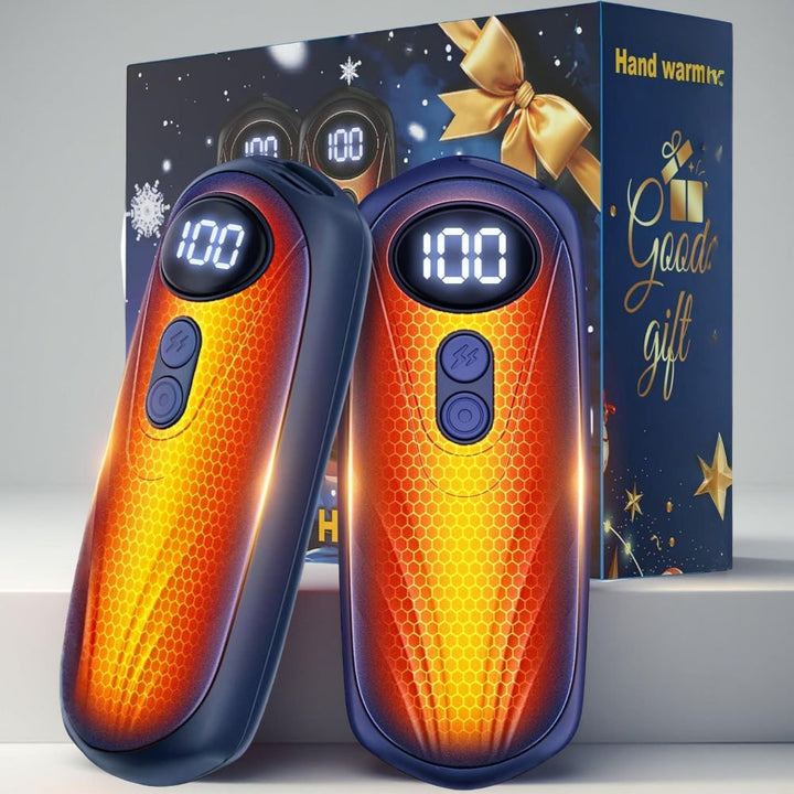 Aufladbare Handwärmer mit LED und fünf Wärmestufen, 2er-Set