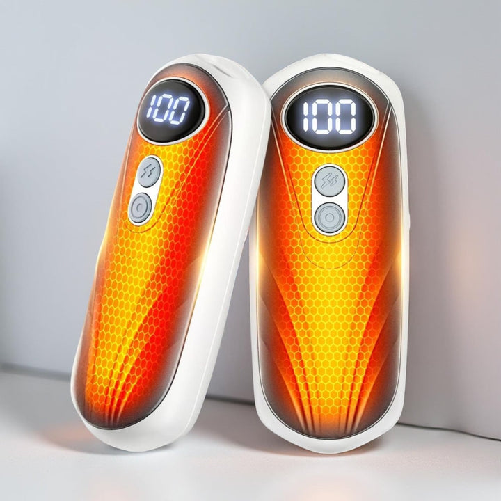 Aufladbare Handwärmer mit LED und fünf Wärmestufen, 2er-Set
