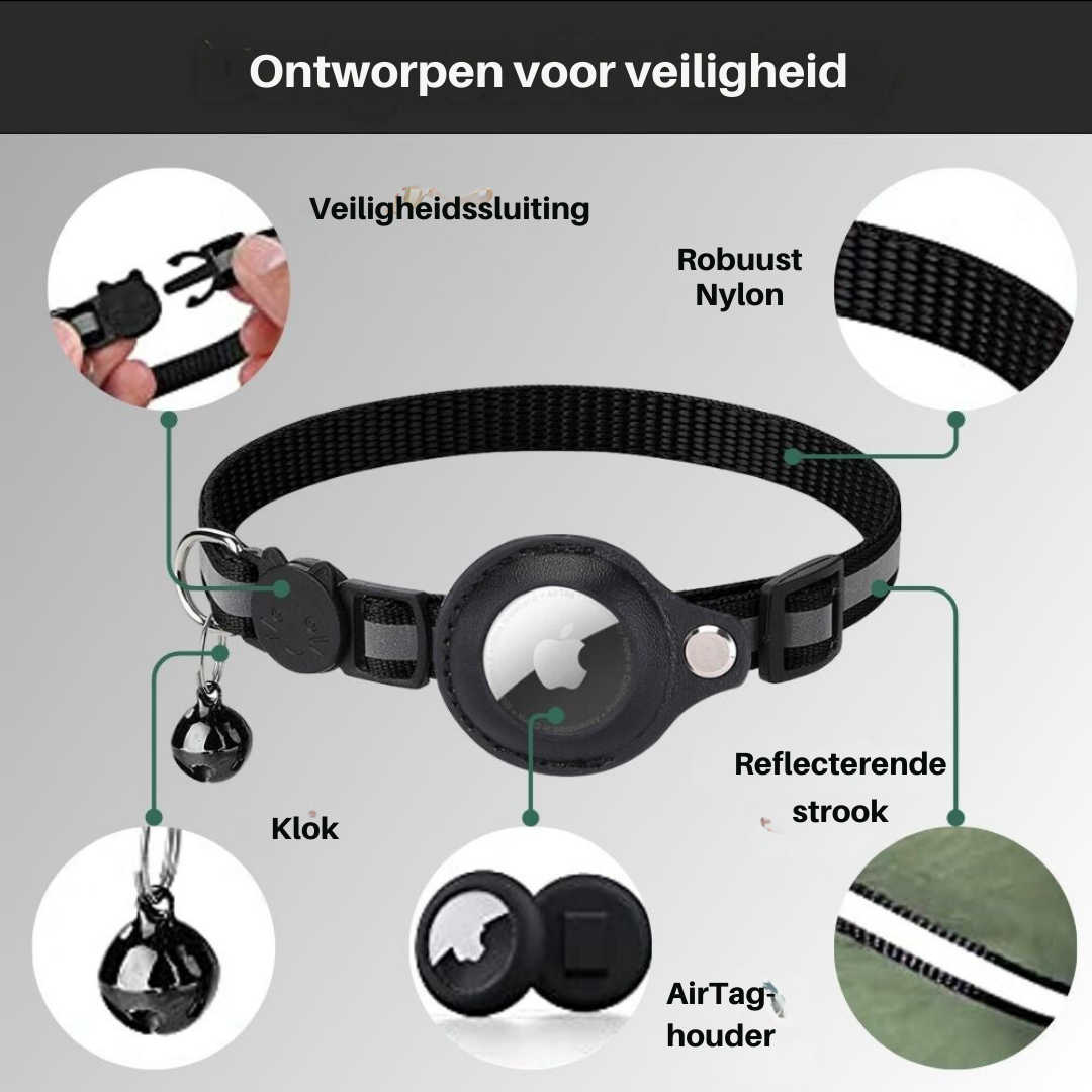GPS-Halsband für Katzen mit reflektierendem Design