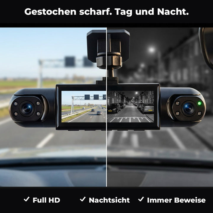 4-Kanal-Dashcam mit Nachtsicht, GPS und 360°-Abdeckung