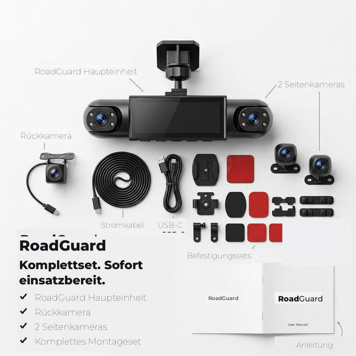 4-Kanal-Dashcam mit Nachtsicht, GPS und 360°-Abdeckung