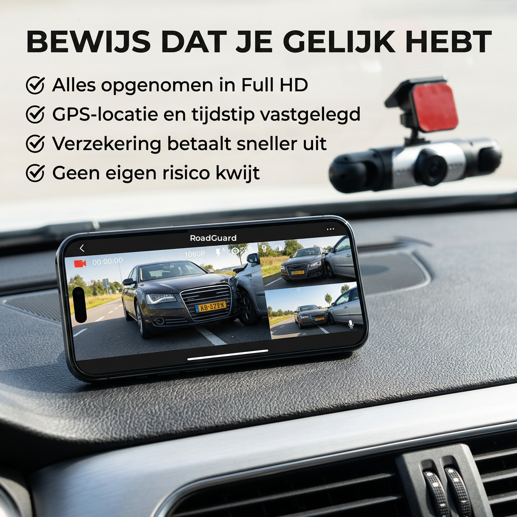 360°-Dashcam mit 4 Kameras, GPS‑Zeitstempel und Nachtsicht