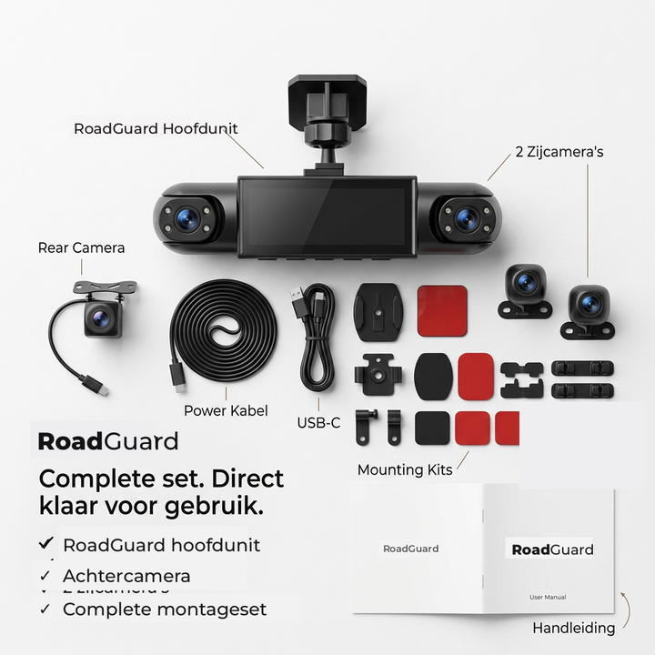 360°-Dashcam mit 4 Kameras, GPS‑Zeitstempel und Nachtsicht