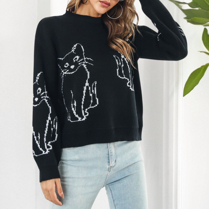 Kebell - Trendiger Damenpullover mit Katzen
