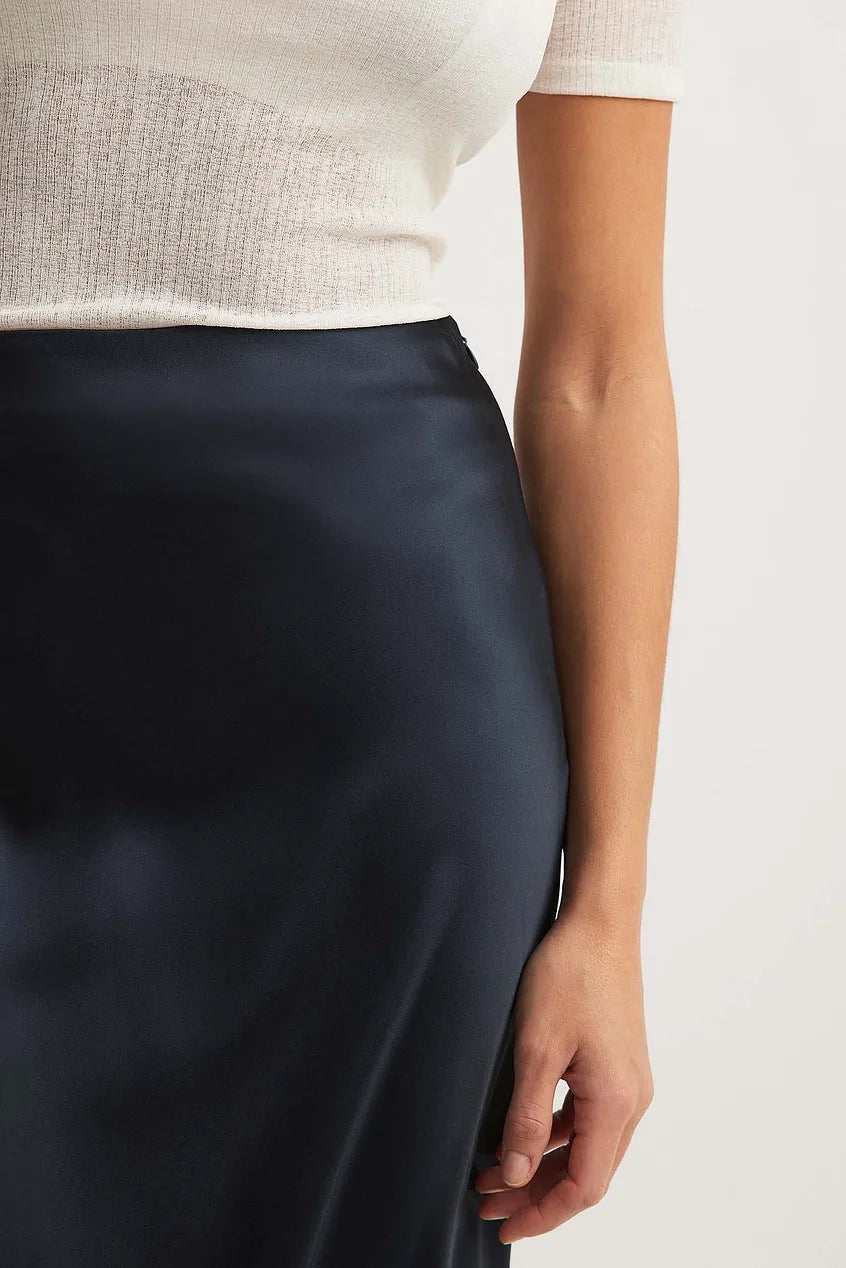 Satinrock mit hoher Taille – Leona