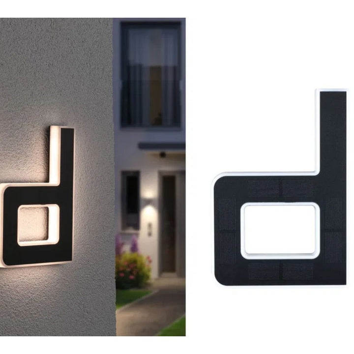 Solarbeleuchtete Hausnummer mit LED und Dämmerungssensor