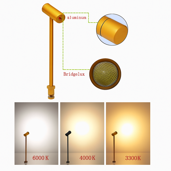 Verstellbarer LED-Strahler für Schmuckvitrinen