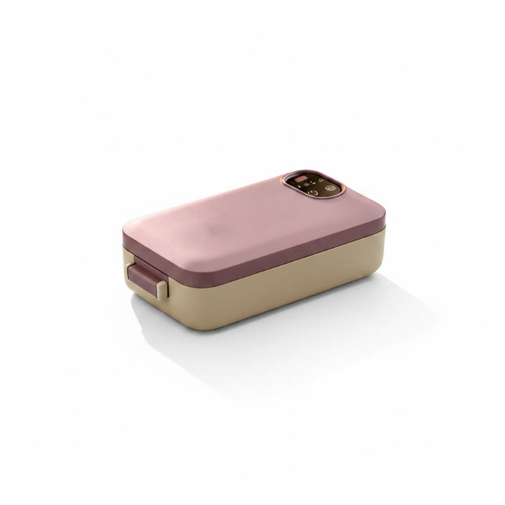 Kabellose, selbstheizende elektrische Lunchbox mit Edelstahleinsatz.