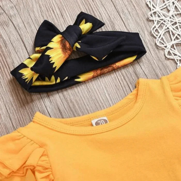 2-teiliges Baby-Outfit mit Sonnenblumenprint – SonnenLächeln