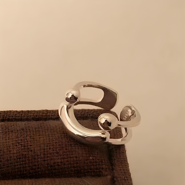Smiley-Verstellring - Minimalistischer, stapelbarer Statement-Ring