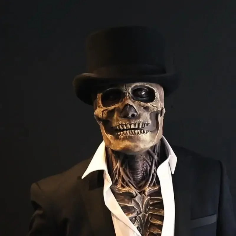 Ultrarealistisches Halloween-Skelettkostüm mit Maske