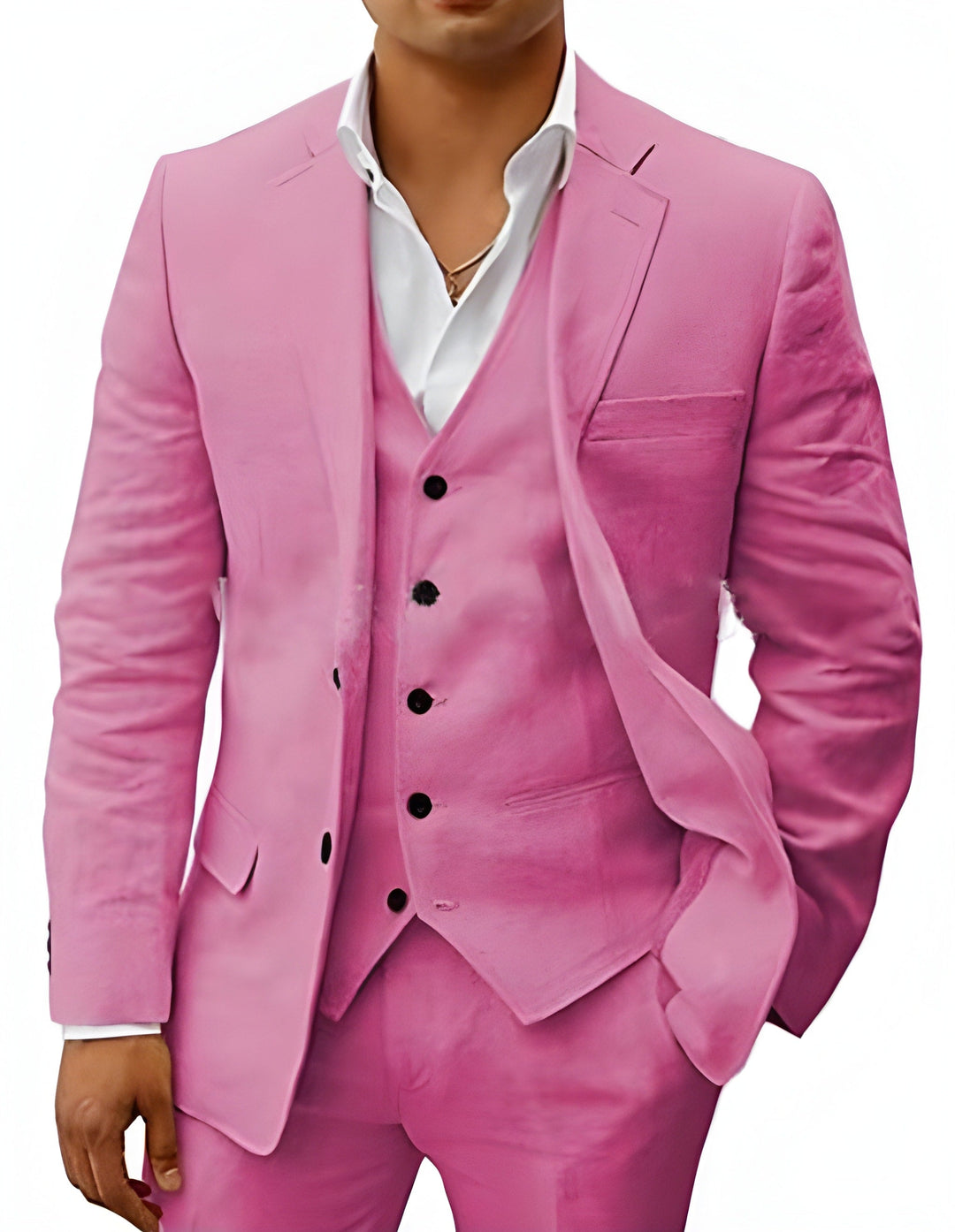 Herren-Dreiteiliger Maßanzug mit Reverskragen-Jacke, Weste und Hose