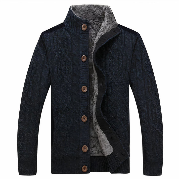 Herren Strickjacke mit warmer Innenfutter – Tobias