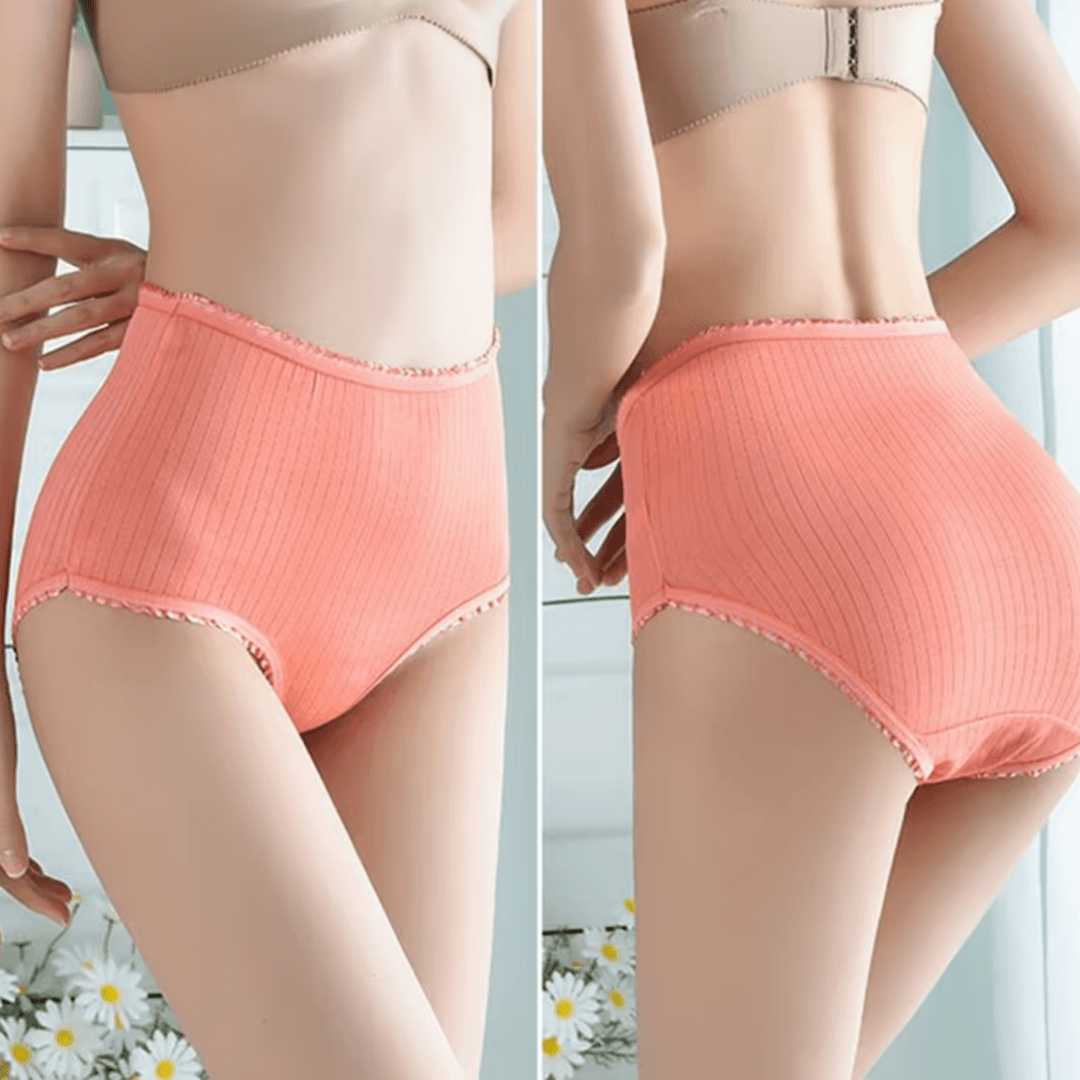 Damen-Auslaufsichere Slips 3er-Pack - Atmungsaktive gerippte Slips