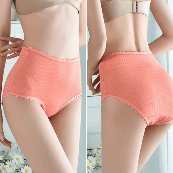 Damen-Auslaufsichere Slips 3er-Pack - Atmungsaktive gerippte Slips