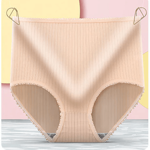Damen-Auslaufsichere Slips 3er-Pack - Atmungsaktive gerippte Slips