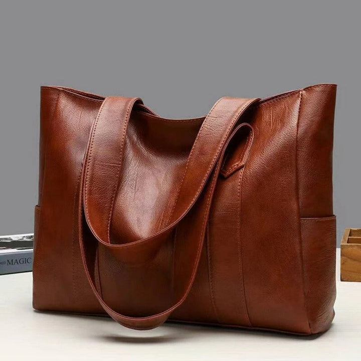 Damen-Schultertasche aus Leder mit Geräumigen Seitentaschen